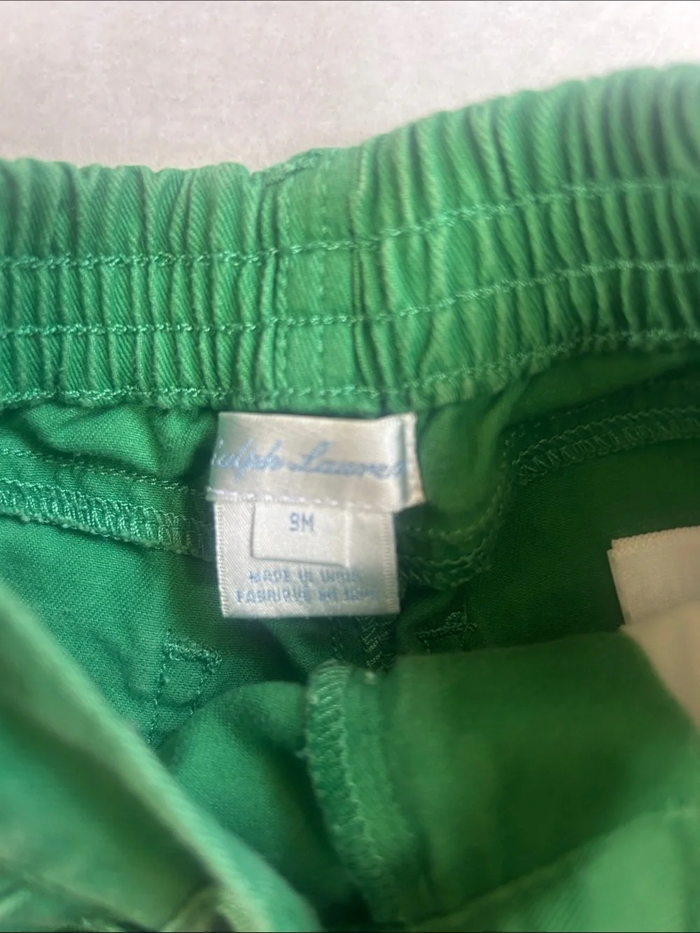 Ralph Lauren Bright Green Cotton Shorts for Kids